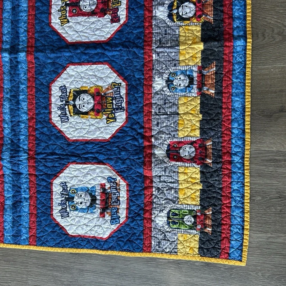 Thomas Tank Engine Train Baby Toddler Blanket Comforter Quilt 37x42 Vintage GUC